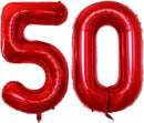 GOER Number 50 Balloons for 50th Birthday Party Decorations,42 Inch Jumbo Foil Helium Balloons for 50th Anniversary (Red) by TinyTreasures Baby Boutique