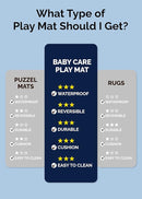 Baby Care Play Mat (Large, Moroccan - Blue) 82'' x 55'' Original One-Piece Reversible Rollable Waterproof Play Mat for Infants, Babies, Toddler, and Kids by TinyTreasures Baby Boutique