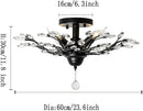 Ganeed Crystal Chandeliers,Vintage K9 Clear LED Ceiling Lighting,Edison Pendant Light Flush Mounted Fixture with 4 Light for Living Room Dinning Room Restaurant Porch Hallway (Black) by CozyNest Decor