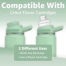 Chill Oasis Water Bottle | Compatible With Popular Flavor Cartridges | BPA Free, Leak Proof, Double-Walled Vacuum Insulated Stainless Steel, and Dishwasher Safe | Cold for 24 Hours (Sage, 12oz) by CozyNest Decor