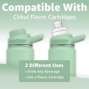 Chill Oasis Water Bottle | Compatible With Popular Flavor Cartridges | BPA Free, Leak Proof, Double-Walled Vacuum Insulated Stainless Steel, and Dishwasher Safe | Cold for 24 Hours (Sage, 32oz) by CozyNest Decor