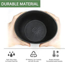7 Inch Plant Pots Bulk, 6 Pack Plastic Planters with Drainage Holes and Saucers for Indoor Outdoor House Plants and Flowers, Black by GreenHaven Gardens