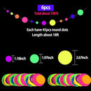 108ft UV Round Dot Neon Paper Streamers - Glow in The Dark Party Favors & Decorations for Wedding & Birthday Parties by TinyTreasures Baby Boutique