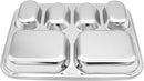 Korean Stainless Steel Divided Plates, Food Grade 304 Tray for Kids, Teens, Adults, Picky Eaters, BPA Free, 6 Sections, Diet Portion Control, Serving Platter, Dinner Snack, Set of 2 by TinyTreasures Baby Boutique