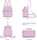 KL928 Girls Bowknot Polka Dot Cute Mini Backpack Small Daypacks Convertible Shoulder Bag Purse for Women