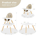 Gofirst 6 in 1 Baby High Chair,Convertible Wooden High Chairs for Babies and Toddlers,Infant Dining Booster Seat,Building Block Table/Baby Highchair 4-Position Removable Baby Feeding Chair by TinyTreasures Baby Boutique