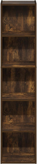 Furinno Pasir 5-Tier Open Shelf Bookcase, Bookshelf, Amber Pine by TinyTreasures Baby Boutique