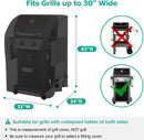 SunPatio 2 Burner Gas Grill Cover 32 inch, Heavy Duty Waterproof Small BBQ Grilling Cover, Compatible for Weber Char-Broil Nexgrill and More Grills with Collapsed Side Tables, All Weather Protection by GreenHaven Gardens