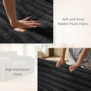 68.11" Corduroy Convertible Sofa Bed with USB Charging Port, Foldable Sleeper Chair with Pillows & Armrests, 3-in-1 Floor Couch for Living Room, Bedroom, Guest Room – Black by CozyNest Decor