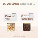 ComSaf 0.7 Qt Glass Food Storage Jars Set of 9, Clear Glass Storage Containers with Lids, Pantry Organization Jar, Spice, Blooming Tea, Oat, Coffee and Sugar Container, Small Canister Set for Kitchen by CozyNest Decor