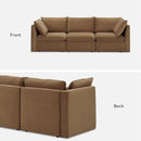 mopio Oversized Modular Sectional Sofa with Fully Removable Covers and Storage, Convertible U, L-Shaped and Sleeper Sectional, Modern Couches with Ottoman Chaise (Hazelnut Velvet, 3 Seater) by CozyNest Decor