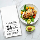 Dog Hand Towel, A House is Not a Home Without Paw Prints, Waffle Weave Microfiber Pet Kitchen Towel, Cute Decor for Dog Lovers by CozyNest Decor