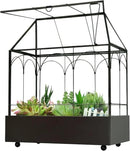 Large Tall Glass Plant Terrarium – House Succulent Terrarium Kit with Lip and Tray Glass Greenhouse Terrarium for Plant 9.5”X5.7”X11.4” by CozyNest Decor