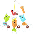 Yookidoo Toddler Baby Bath Magnetic Fishing Game Toy with Water Effects (Ages 2+) Includes 3 Moving Fish, Worm & Fishing Pole (4pc) Floating Fish Playset for Bath Time or Pool (Mold Free) by TinyTreasures Baby Boutique