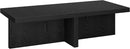 Henn&Hart 54" Wide Rectangular Coffee Table in Natural Black, for Home, Living Room, Bedroom, Entertainment Room, Office by CozyNest Decor