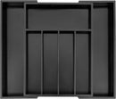 VaeFae Bamboo Drawer Organizer, Expandable Silverware Drawer Organizer, Cutlery Tray with Dividers for Kitchen Utensils (Black, Medium) by CozyNest Decor