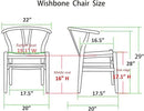 Wishbone Chair, Solid Wood Armrest Woven Seat Chair, Kitchen & Dining Chair, Wishbone Y Black Chairs - Set of 2 (Ash Wood - Black) by CozyNest Decor