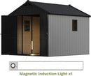 Patiowell 8 x 10 FT Resin Outdoor Storage Shed with Floor and Light, Large Plastic Barn with Lockable Door for Garden Tools, Backyard, Bike Storage, Easy Installation in Beige (Kick-it Shed) by GreenHaven Gardens