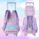 Rolling Backpack for Girls, Cute Rabbit Roller Wheels Kids Bookbag - Wheeled Elementary School Bag - 3PCS Rabbit by TinyTreasures Baby Boutique