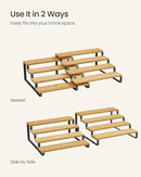 SONGMICS Display Risers, Set of 2 Engineered Wood Perfume Organizer Stand, 4-Tier Cupcake Stand Holder, Spice Rack, Shelf Risers for Figures, Dessert Shelves, Natural Beige and Ink Black UKCS216N01 by CozyNest Decor