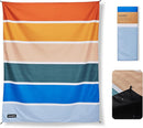 Nomadix Festival Blanket - Perfect for Picnics, Camping, & Lawn Seating - Plush Top & Water Resistant Base - Made with Post Consumer Recycled Materials - Stripes Retro - 60:x 70" by TinyTreasures Baby Boutique