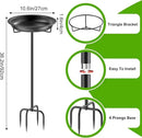 Metal Bird Bath for Outside Garden Birdbath Bowl, 36.2" Height Freestanding Bird Feeders for Outdoors with 4 Prongs Base Stake, Standing Birdfeeders for Yard Lawn Decor (Black) by GreenHaven Gardens