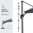 PURPLE LEAF 11 Feet Patio Umbrella Outdoor Cantilever Round Umbrella Aluminum Offset Umbrella with 360-degree Rotation for Garden Deck Pool Patio Light Grey by GreenHaven Gardens