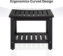 Psilvam Poly Lumber Shower Bench with Storage Shelf, Non-Slip Design, Water Resistant for Bathroom & Living Room (Black) by TinyTreasures Baby Boutique
