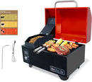 Portable Pellet Grill, Pellet Smoker with Digital Control, LED Screen, Meat Probe,for Outdoor Camping & Backpacking - Lightweight, Stainless Steel - Perfect for Hiking, RV, Red by GreenHaven Gardens
