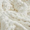 Amélie Home Chunky Knit Throw Blanket for Couch, Soft Chenille Crochet Blanket for Children, 40"x50", Ivory by CozyNest Decor