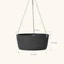 La Jolie Maison Large Hanging Planters - 12 Inch Outdoor Flower Pots, Hanging Garden Planters Set of 2, Black Charcoal by GreenHaven Gardens