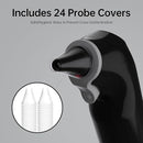 Ear Thermometer, Highly Accurate Ear Thermometer for Kids, Adults and Babies, 30 Memory Recall, 1s Result and 3-Color Fever Alert, with 24 Disposable Probe Covers, Black by TinyTreasures Baby Boutique