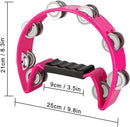 EastRock Tambourine,Metal Jingles Hand Held Percussion-Half Moon Tambourine for Kids, Adults, KTV, Party Pink by TinyTreasures Baby Boutique