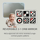 Baby Mirror - Large Crib Mirror - Double-Sided with High Contrast Images - Baby Safe Mirror - NICU Approved - Shatterproof with Hospital Grade Rubber by Genius Baby Toys by TinyTreasures Baby Boutique