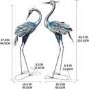 Crane Decor Statues, Blue Heron Garden Statues Metal Yard Art Outdoor Decoy, Garden Sculptures for Yard/Lawn/Pond/Outdoor Decoration, Set of 2 by CozyNest Decor