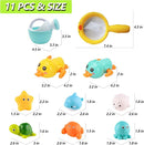 Bath Toys for Babies 6-12 Months+, Wind-up Ducks Bath Toys for Kids Ages 1-3, No Hole Ocean Animal Floating Pool Toys, Watering Can Fishing Net Water Toys for Toddlers by TinyTreasures Baby Boutique