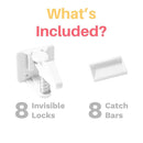 Inaya Cabinet Locks Baby Proofing - Child Proof Drawer Locks - Child Safety Cabinet Latches with 3M Adhesive Easy Installation - No Drilling or Extra Screws (8 Pack) by TinyTreasures Baby Boutique