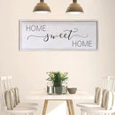 Home Sweet Home Sign Wall Decor 40"x15" Above Bed Living Room Large Wooden Framed Family Plaques Art (White) by CozyNest Decor