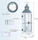 Bdor 2 Pack 26in Farmhouse White Waterproof Wood Metal Decorative Lanterns with Remote Control, Timer, Tempered Glass, Flameless Pillar Candles, Decorative Lanterns for Front Porch, Wedding by CozyNest Decor