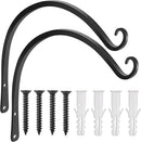 Gtongoko 2 Pack 14 Inch Plant Hangers Outdoor Metal Hanging Plant Bracket Bird Feeder Plant Hooks for Hanging Flower Basket, Wind Chimes, Solar Lanterns, Black by GreenHaven Gardens