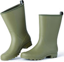 Mid Calf Rain Boots Women Waterproof PVC Womens Rubber Rain Boot Seamless Rain Footwear Outdoor Garden Work Walking by GreenHaven Gardens