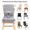 Toddler Booster Seat for Kitchen Chair, 2-in-1 Dining Table Booster Seat with Backrest & Adjustable Straps – Easy-Clean, PU Portable Toddler Eating Travel Increasing Cushion-Light Grey by TinyTreasures Baby Boutique