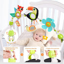 Koty Baby Stroller Arch Toy with Teether, Rattle, Crinkle Sound, Mirror & Music Box, Newborns Sensory Activity Carrier Take-Along Toy, Adjustable for Bouncers, Car Seat & Pram 0M+(Deer) by TinyTreasures Baby Boutique
