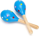 2 Pcs Maracas, Hand Percussion Rattles for Kids, Wooden Rumba Shaker Hand Musical Instruments with Clear Rhythm for Kids Adults Playing (Blue) by TinyTreasures Baby Boutique