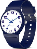 Kids Analog Watch Boys Girls, 30M Waterproof, Sports Watch for Boys, Easy to Read Children's Thin Dial Wrist Watches with Soft Band, for Ages 5-15 Kids Great Birthday Gifts Christmas Day by TinyTreasures Baby Boutique