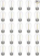 25 Pack S14 LED String Light Bulbs, 1W Shatterproof & Waterproof Outdoor Indoor Replacement Bulbs, E26 Base Edison LED Light Bulbs Warm White 2200K. (S14 25Pack) by GreenHaven Gardens