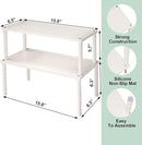 Cabinet Organizer Shelf(Set of 2),Kitchen Counter Shelves,Bamboo Spice Rack Countertop and Cabinet,Stackable Expandable,Large(White) by CozyNest Decor