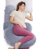 Momcozy Pregnancy Pillow, Original F Shaped Maternity Pillow for Pregnant Women with Adjustable Wedge Pillow, Full Body Support Pregnancy Pillows for Side Sleeping with Velvet Cover, Grey by TinyTreasures Baby Boutique