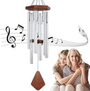 ASTARIN Memorial Wind Chimes for Outside, 30'' Deep Tone, Sympathy Wind-Chime Personalized with 6 Tuned Tubes, Elegant Chime for Garden Patio Balcony and Home Silver by CozyNest Decor