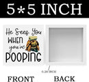 Funny Sea Turtle Bathroom Decor, Bathroom Beach Decoration, Are You Pooping Sign Funny Ocean Turtle Decor, Wooden Box Decor Sign for Home Farmhouse Office Living Room Table Shelf Tiered by CozyNest Decor